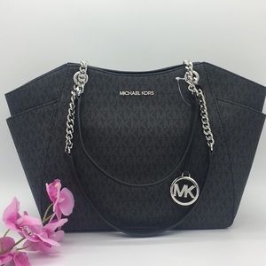 MICHAEL KORS LG CHAIN SHLDR TOTE BLACK